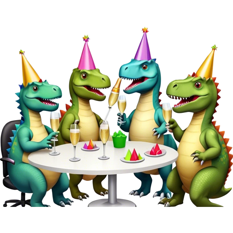 office dinosaurs celebrating birthday emoji