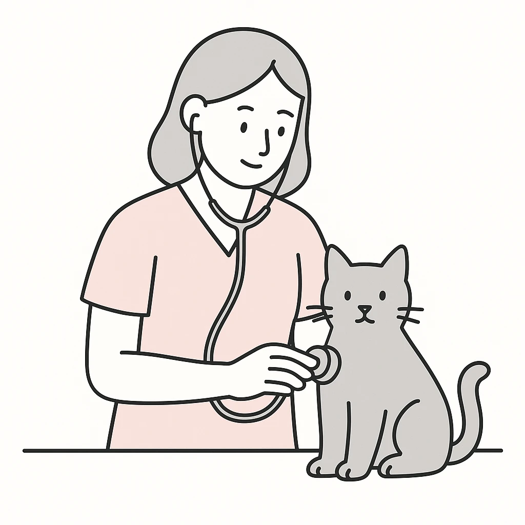 veterinarian examining a cat emoji