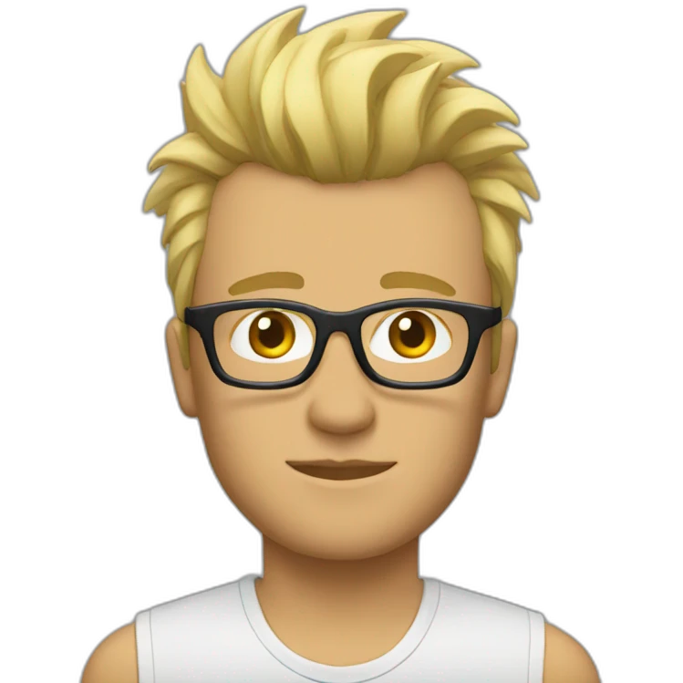 guy with glasses and blond mohawk emoji