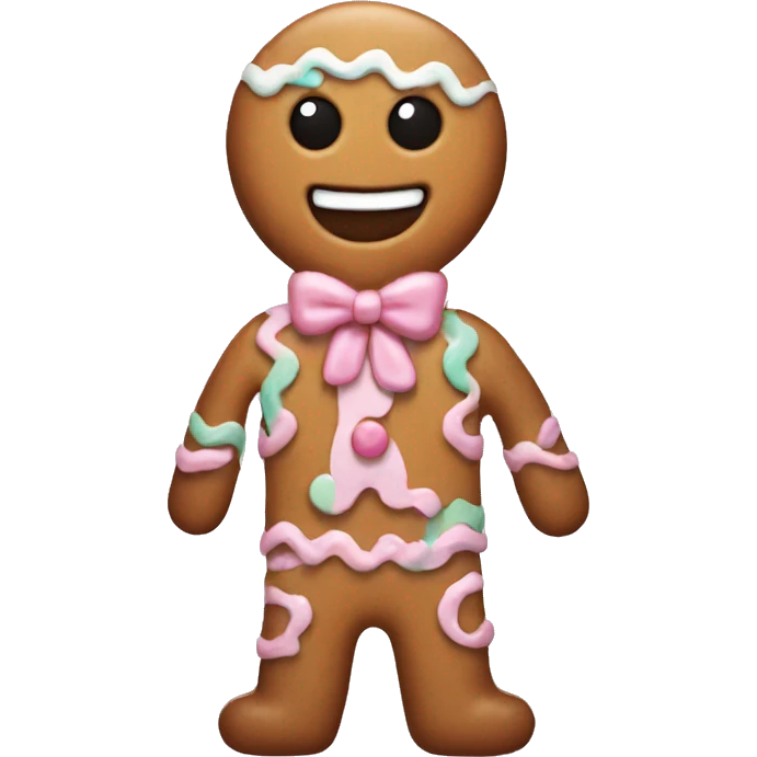 Pastel gingerbread man emoji