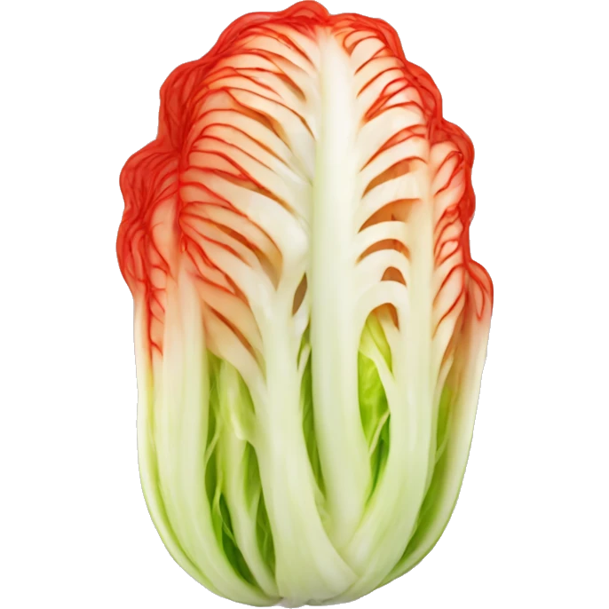 A napa cabbage marinated in a bright red pepper paste emoji