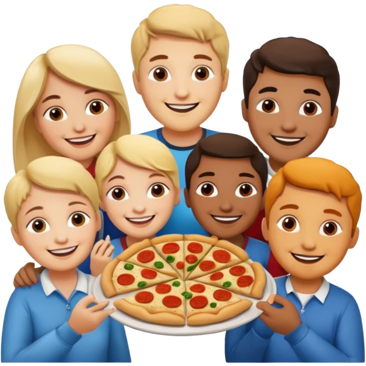familia comiendo pizza y empanadas argentinas emoji