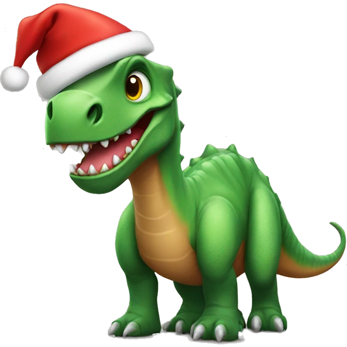 Dinosaur with Christmas hat  emoji