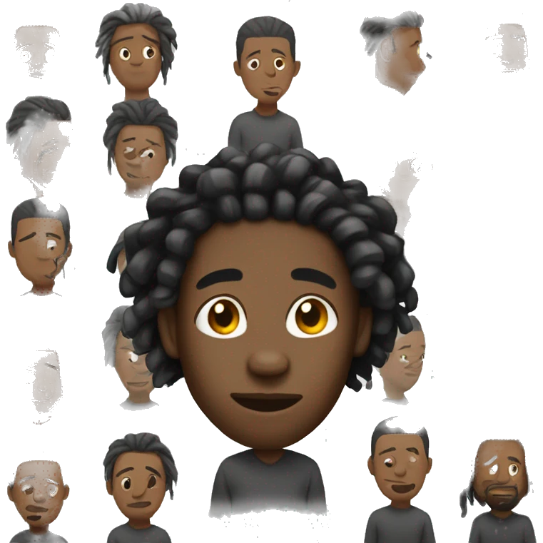black man with locs  emoji