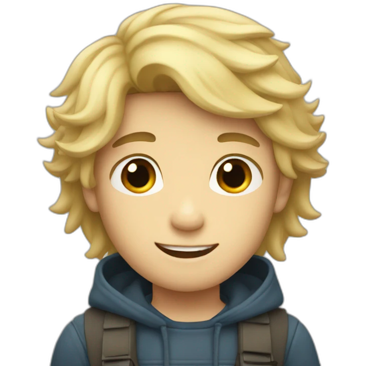 a dark hair boy with a long blond hair boy emoji