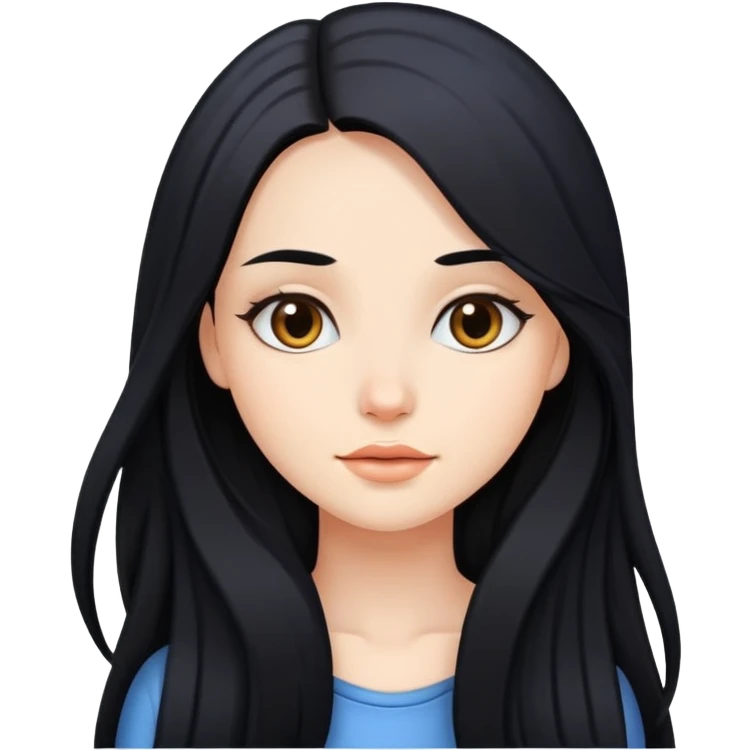 Pretty girl with long black hair emoji