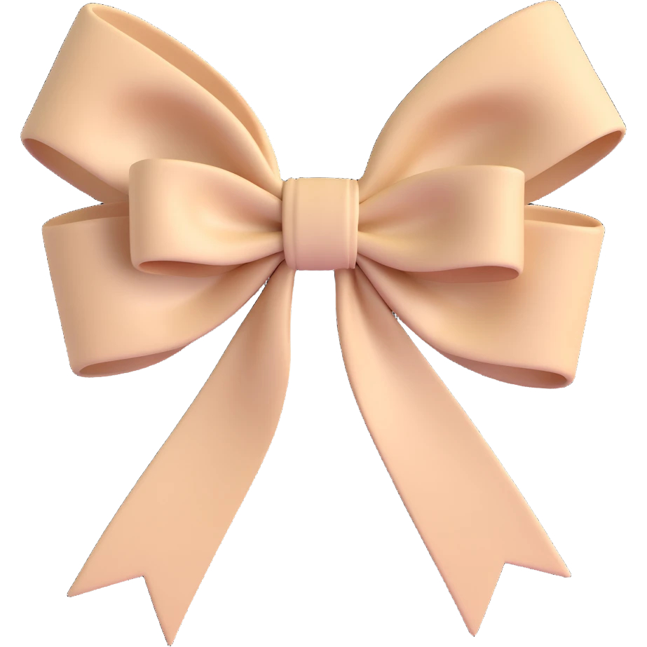 A beige bow emoji