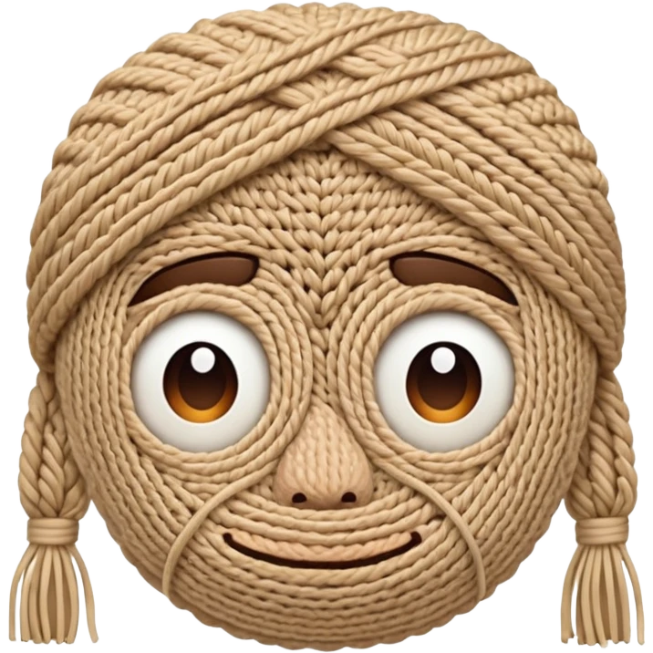 full face look like knitted emoji