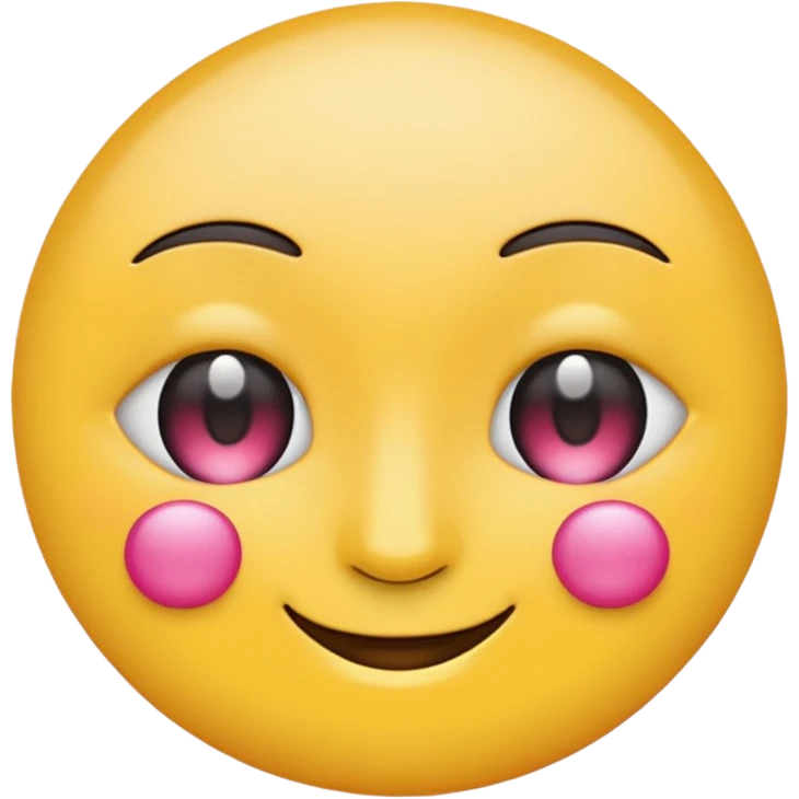 Standard Yellow emoji with pink under eye patches emoji