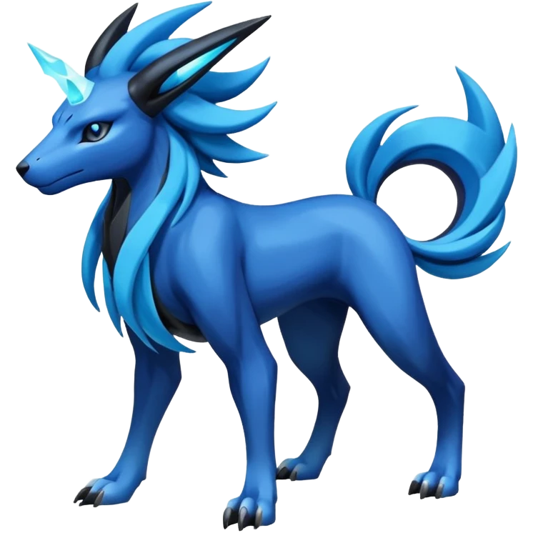 Shiny Dark Edgy Suicune-Cobalion-Manectric-Aurorus-Fakémon-hybrid-creature (full body)  emoji