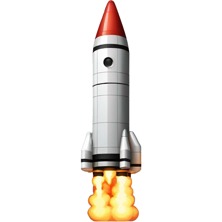 32-bit pixel art of a big rocket emoji