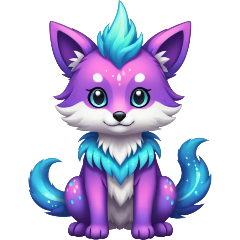 Cool cute Kawaii edgy fantasy animal sparkle fursona Fionbri creature by griffsnuff & LiLaiRa & Falvie full body emoji