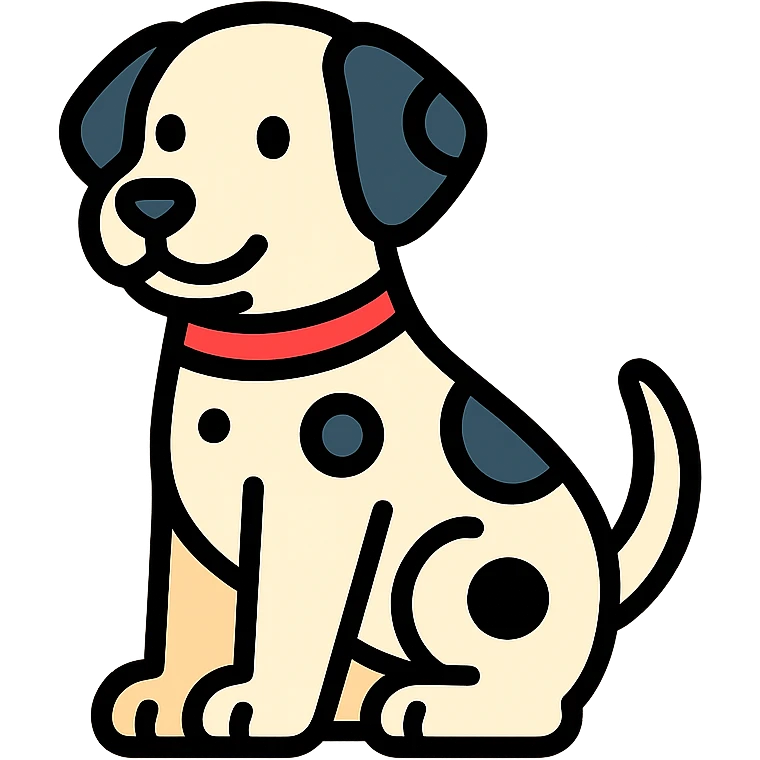 color outline icon of a Dalmatian dog emoji