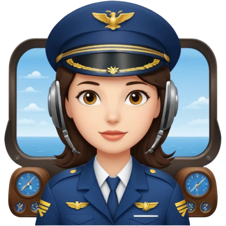 comercial pilot girl brunette emoji