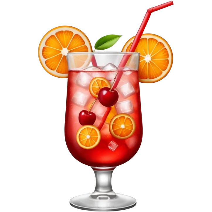 Shirley temple soda in a glass with ice emoji