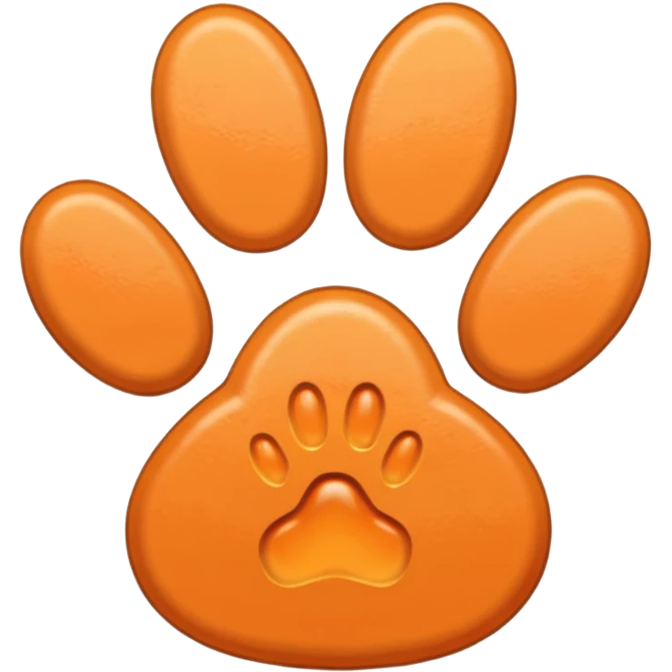 a light pastel orange pawprint emoji