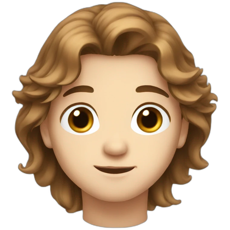 boy brown long hair blue eyes emoji