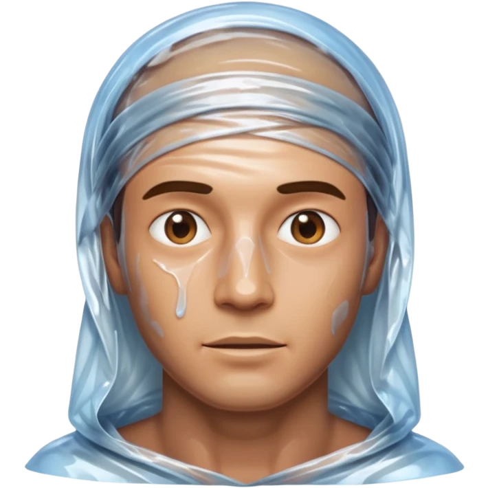 male body wrapped in plastic wrap emoji