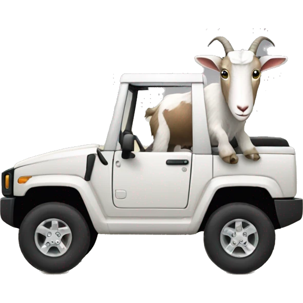 Goat driving new hummer emoji
