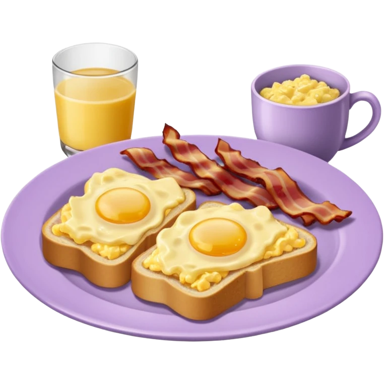 Breakfast in pale purple dishes emoji