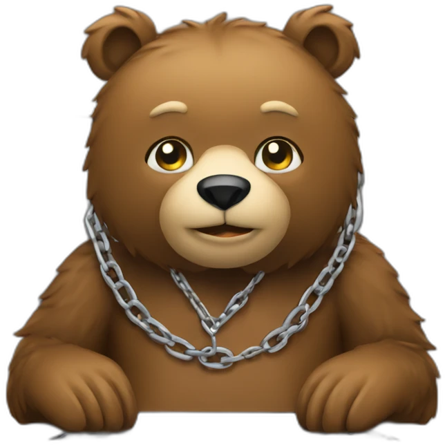 bear chain in screen of laptop emoji