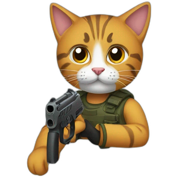 kat with gun emoji