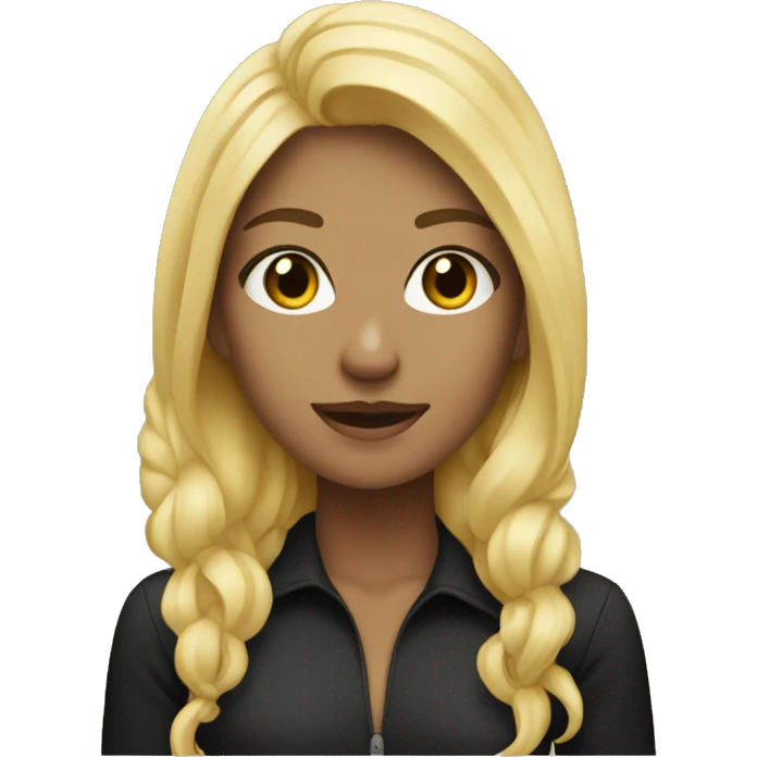 Blonde girl with black gloriole emoji