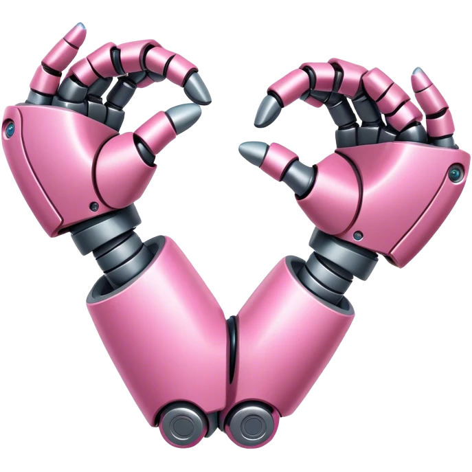 pink robotic biceps hand emoji