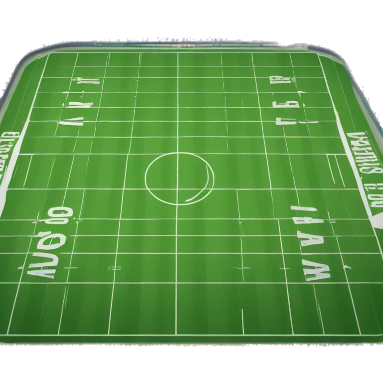 Football field background and the text "Gloabă" written big on it emoji