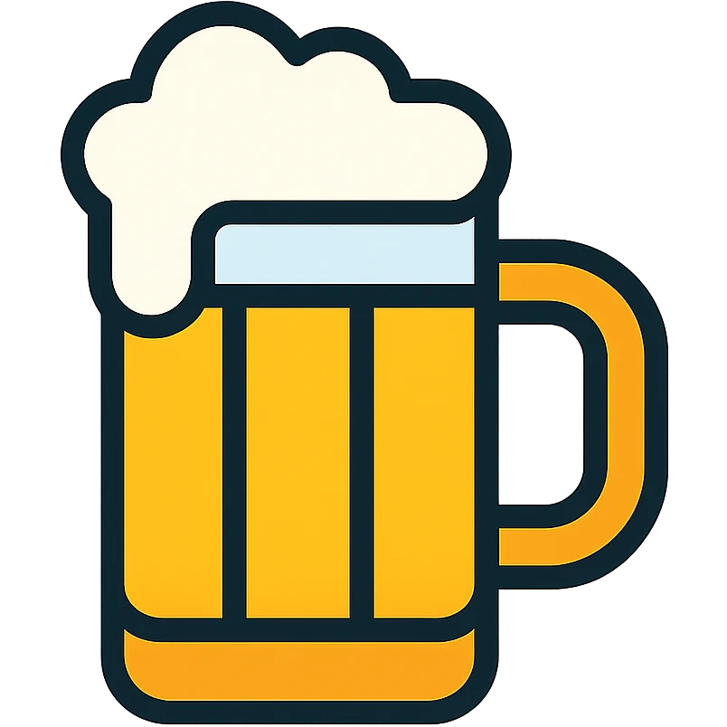 beer mug icon, clean lines, modern flat style, easily recognizable emoji