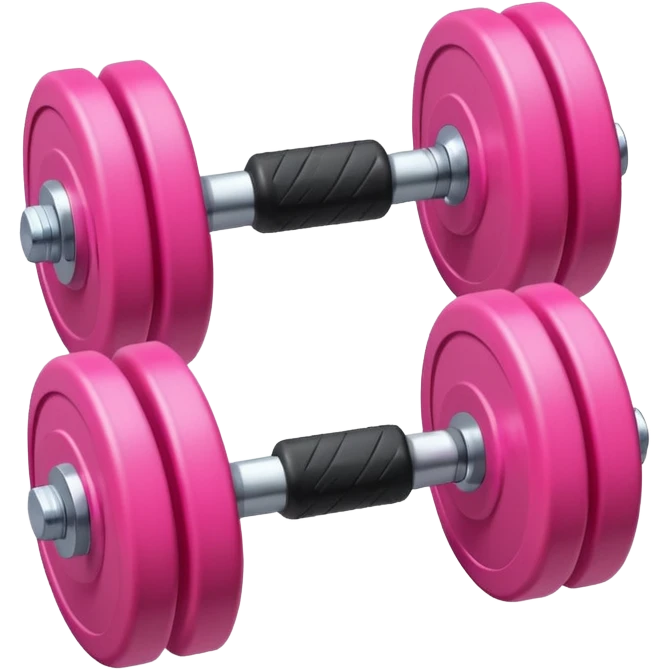 one pink dumbbell, single fitness weight emoji