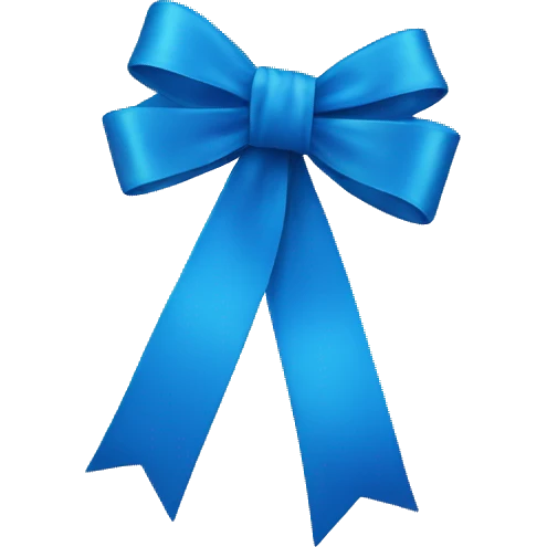 blue ribbon bow  emoji