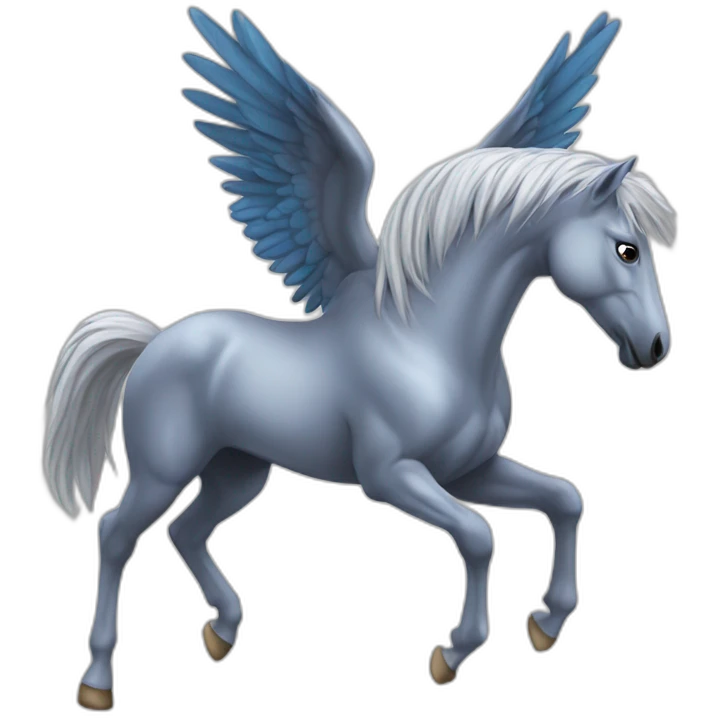 Cheval avec des ailes qui vole  emoji
