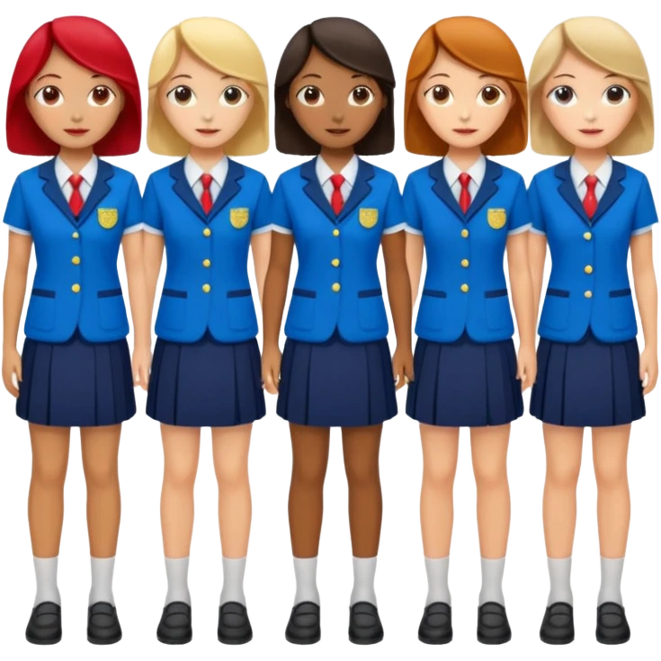 A set of women's school uniforms, no one appears emoji
