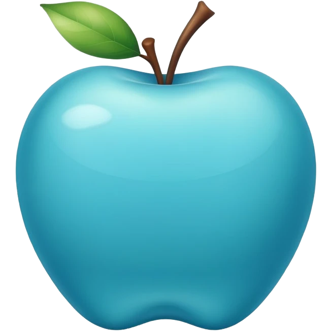 cyan blue apple emoji