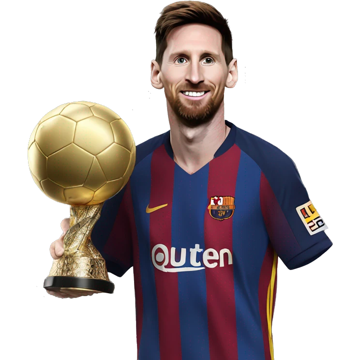 leo messi with a ballon dor emoji