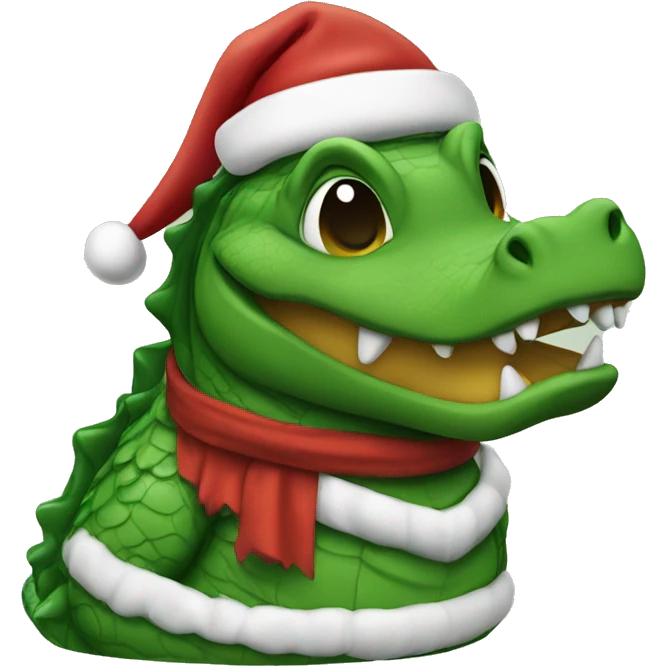 gator wearing a santa suit emoji