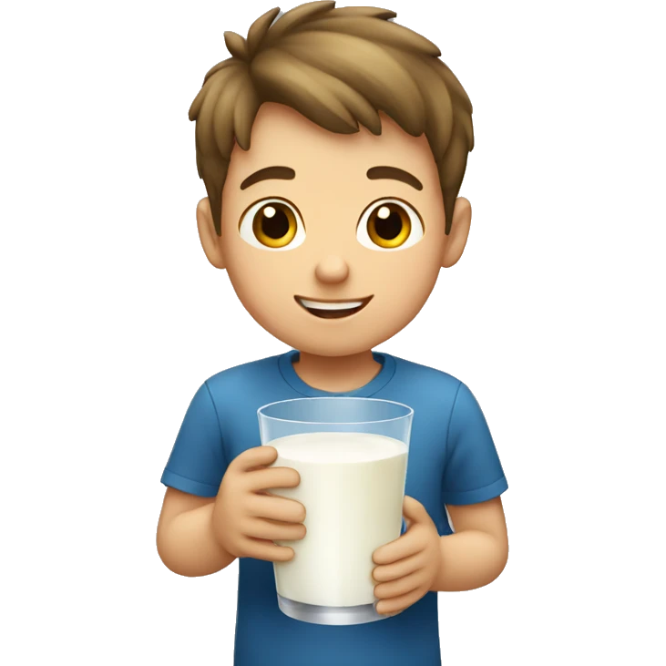 Boy with glass of milk  emoji