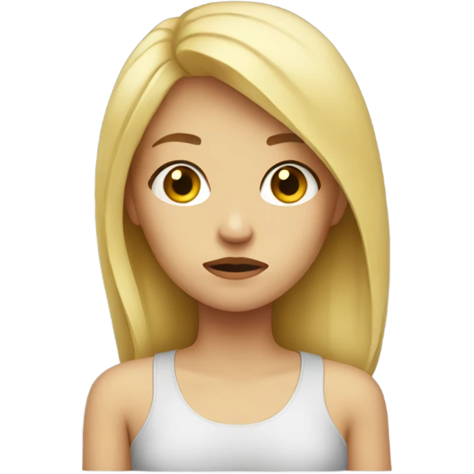 blonde girl sad emoji