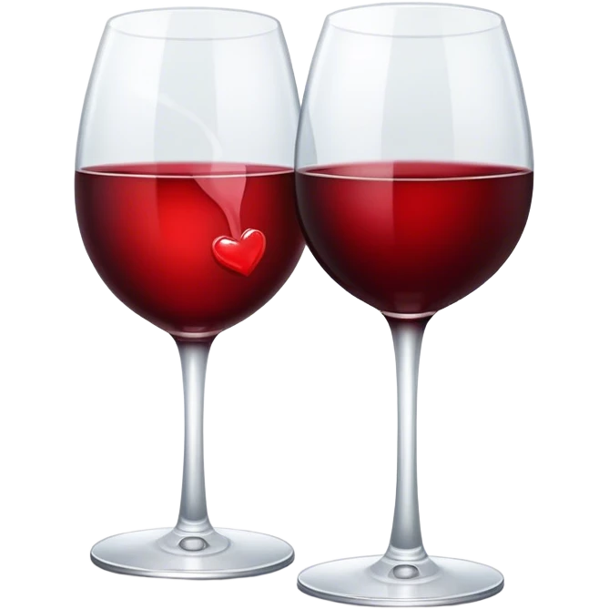 Glass of wine with kiss  emoji