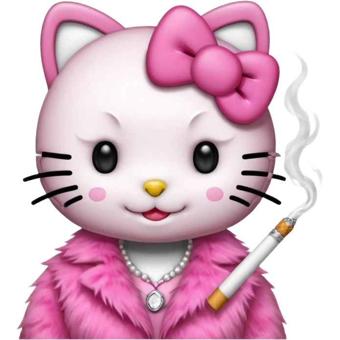 хелоу кити с сигаретой emoji
