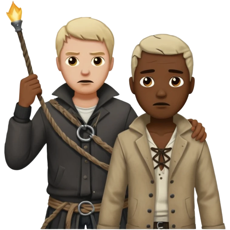 A white guy whipping a slave emoji