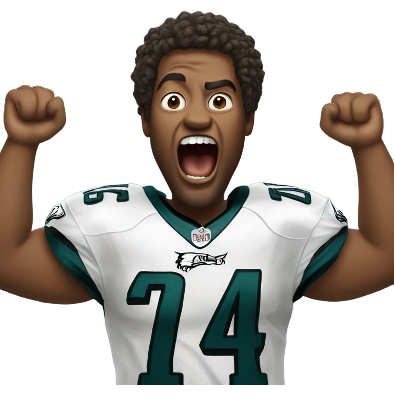 Eagles fan screaming drunkly emoji