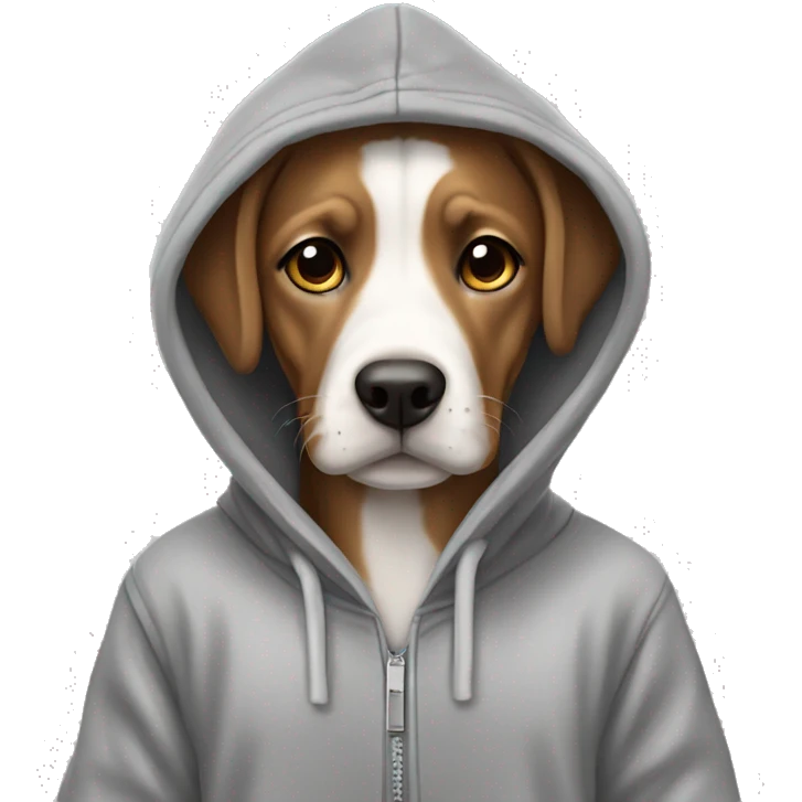 Dog wearing a Hoodie ￼ emoji