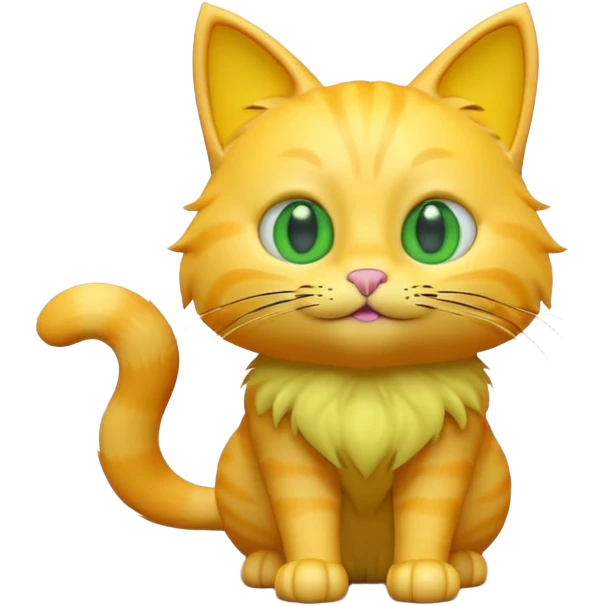 3d 렌더링 방식, 노란색 고양이 emoji