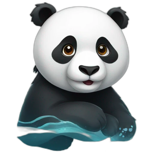 Panda swimming emoji