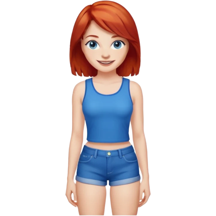 Big ass woman with red hair and blue eyes hot pants emoji