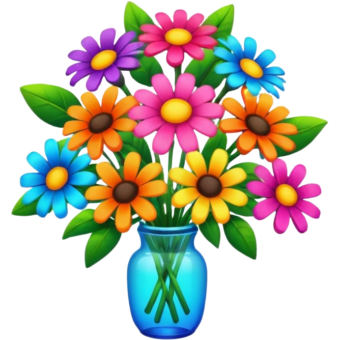 Neon bouquet emoji