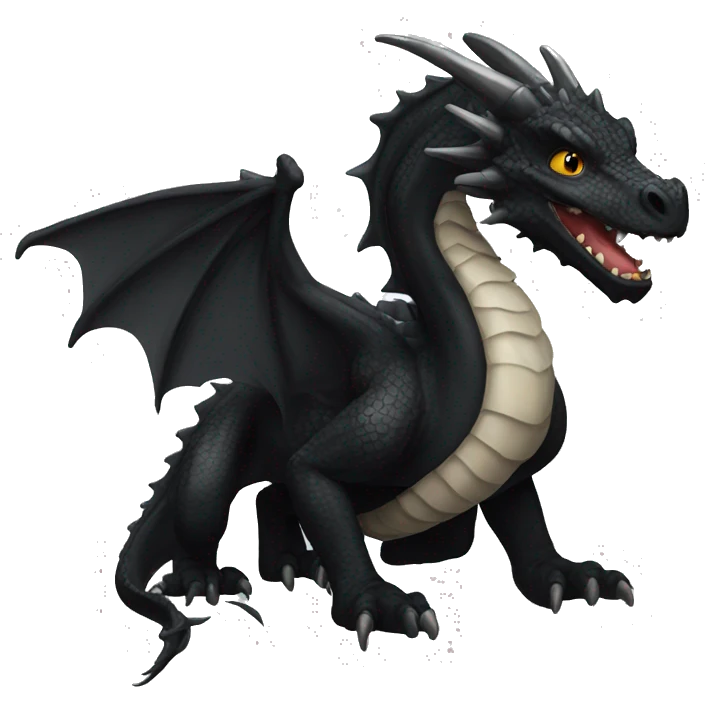 Realistic black dragon emoji