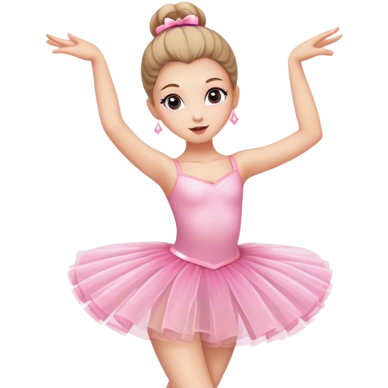 White girl with pink tutu ballerina dancing  emoji
